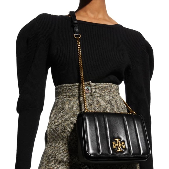 Tory Burch Kira Chain Quilted black NEW - Picture 2 of 13